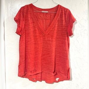 We The Free/ Free People Short-sleeve V-neck Casual Everyday T-shirt